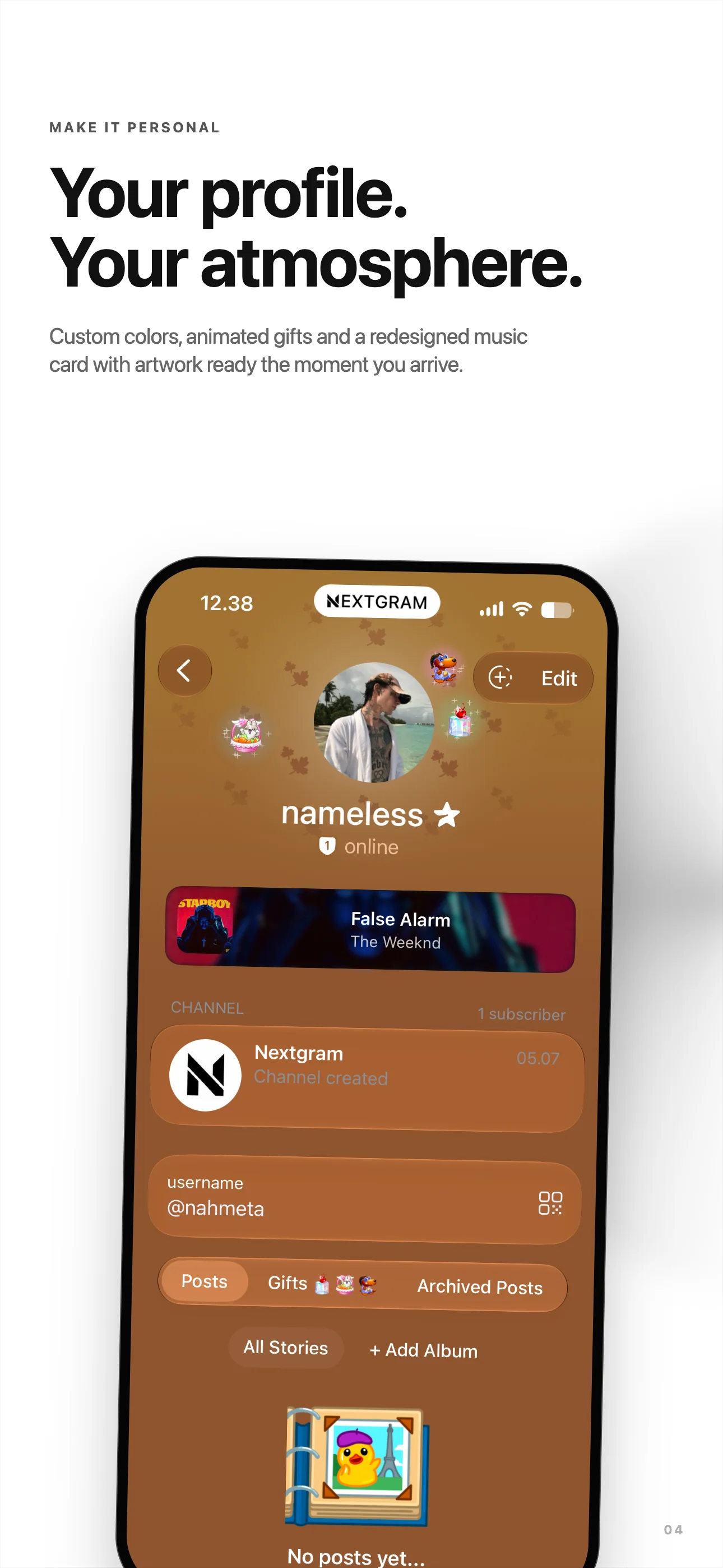 Nextgram profile preview